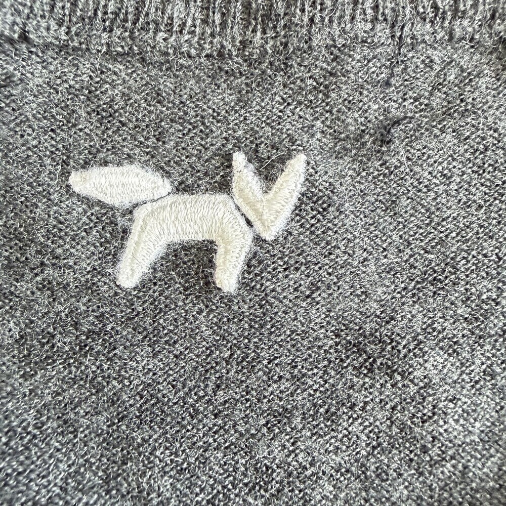 Wolsey Sweater 100% Merino Wool Men's Size L Charcoal Grey Fox Logo EUC - Picture 3 of 12